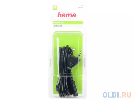 Кабель питания для бытовой электроники 1.5м Hama H-44225 черный