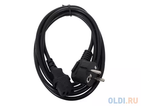 Кабель питания Gembird/Cablexpert PC-186-VDE, 1.8м, Schuko- C13, VDE, 10А, черный, с зазем., сечение кабеля 0,75 м2, пакет