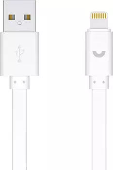 Кабель Prime Line 7214 8-pin для Apple, 1,2 м., плоский, белый