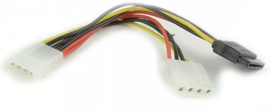 Кабель SATA Gembird CC-SATA-PSY2 molex 4pin/molex4pin+sata 15pin 0.15м