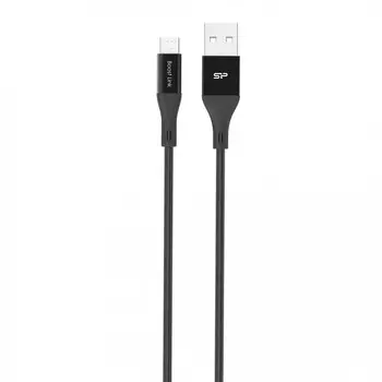 Кабель Silicon Power microUSB-USB для зарядки и синхронизации 1м, нейлон, Black