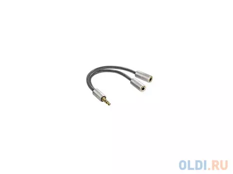 Кабель соединительный 0.3м Hama H-80857 2х3.5 мм Jack (F) - 3.5 мм Jack (M) серебристый H-80865 / 80857