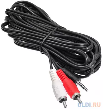 Кабель соединительный 5.0м Buro 3.5 Jack (M) - 2xRCA (M) черный BAAC010-5