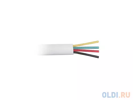 Кабель телефонный Hyperline TC-4-WH 4 провода плоский многожильный 100м белый