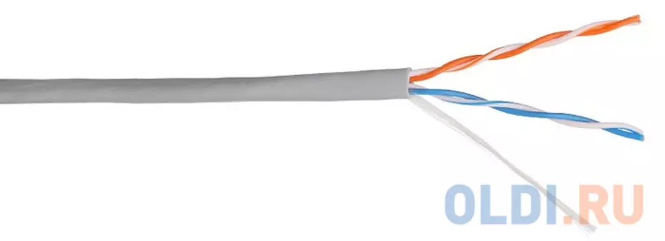 Кабель TWT UTP, 2 пары, Кат.5e, PVC, 500 метров, серый
