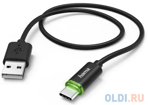 Кабель Type-C 1м HAMA 00178335 круглый черный