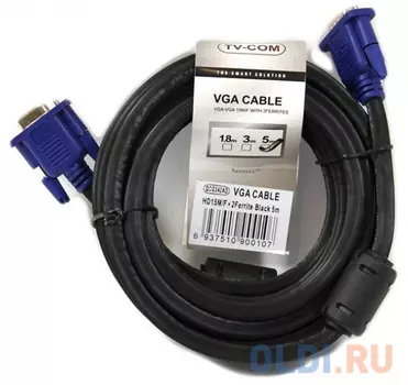 Кабель удлинительный SVGA (15m/15f) 5m 2 фильтра TV-COM QCG342AD-5M