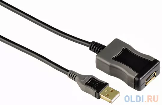 Кабель удлинительный USB 2.0 AM-AF 5.0м Hama черный H-78482