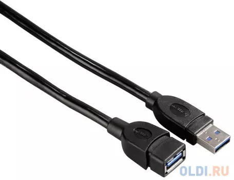 Кабель удлинительный USB 3.0 AM-AF 1.8м Hama H-54505 экранированный черный
