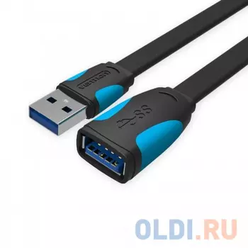 Кабель удлинительный USB 3.0 AM-AF 1.5м Vention VAS-A13-B150 плоский