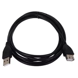 Кабель удлинитель USB 2.0 AM/AF 1.8м Gembird, черный, пакет CCP-USB2-AMAF-6