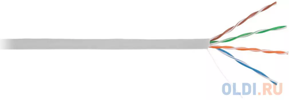 Кабель ULAN UEC-UU004-5E-PVC-GY U/UTP 4 пары, Кат.5e, 100МГц, одножильный, BC (чистая медь), внутренний, PVC нг(B), серый, 305м