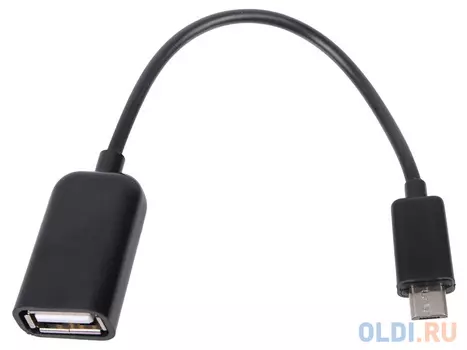 Кабель microUSB 0.1м 5bites UA-AF-MICRO5-OTG круглый черный