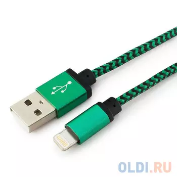 Кабель Lightning 1м Gembird CC-ApUSB2gn1m круглый зеленый