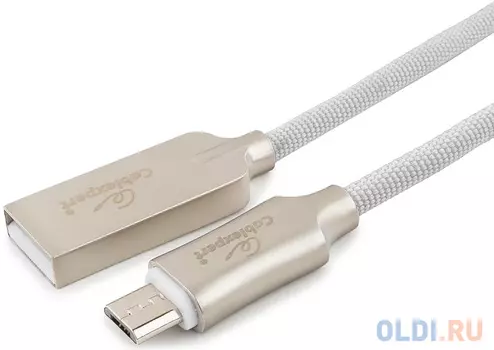 Кабель microUSB 1м Cablexpert CC-P-mUSB02W-1M круглый белый