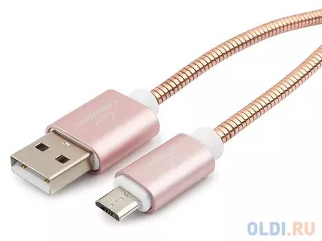 Кабель USB 2.0 microUSB 1.8м Cablexpert Gold круглый золотистый