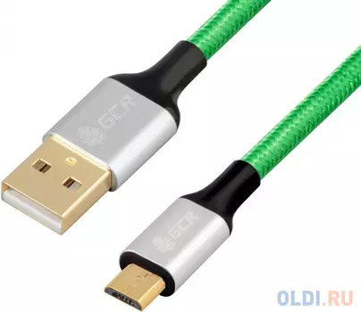 Кабель microUSB 0.5м Green Connection 33-050575 круглый зеленый
