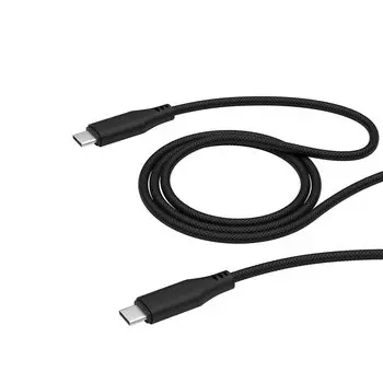 Кабель USB Type-C Deppa 72284, 5A, 100W, 1,2 м., ткань, черный