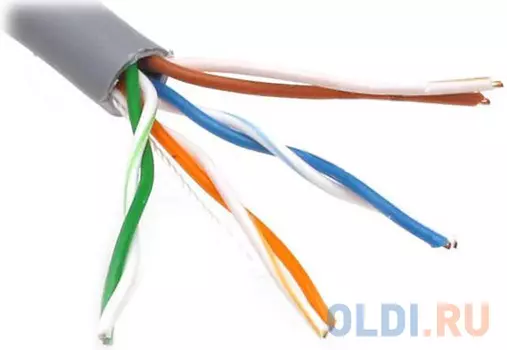 Кабель UTP 4 пары категория 5E Telecom UTP4-TC1000C5EL-CU-IS серый 305м