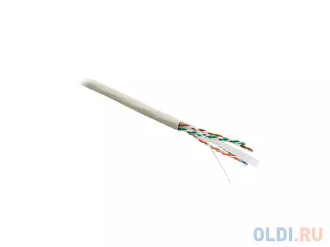 Кабель UTP indoor 4 пары категория 6 Hyperline uutp4-c6-s23-in-lszh-gy-305 23AWG одножильный LSZH серый 305м