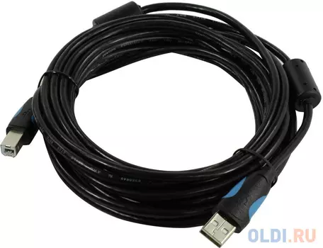 Кабель Vention USB 2.0 AM/BM - 5м. Черный