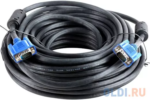Кабель VGA 20м AOpen ACG341AD-20м круглый черный