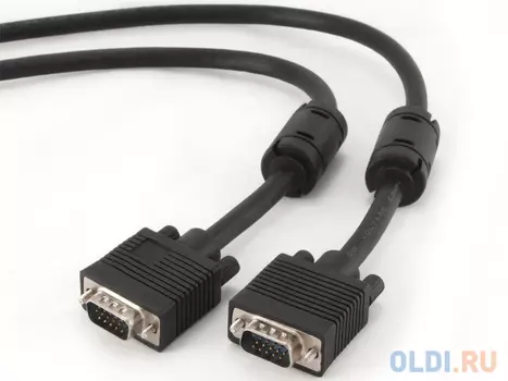 Кабель VGA 20м Gembird 2 фильтра тройное экранирование черный CC-PPVGA-20M-B