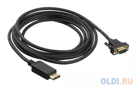Кабель VGA DisplayPort 3м Бюрократ BHP DPP_VGA-3 круглый черный