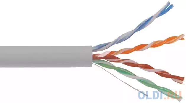 Кабель витая пара Bion BCL-U5448-181 U/UTP, кат.5e, 4x2x0,48 мм AWG 24 медь, одножильный, PVC, для внутренней прокладки, 305м, серый