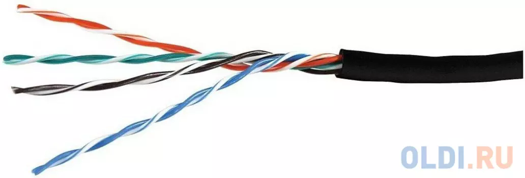 Кабель витая пара Bion BCL-U5480-381 U/UTP, кат.5e, 4x2x0,48 мм AWG 24, медь, одножильный, PE, для внешней прокладки, 305м,черный