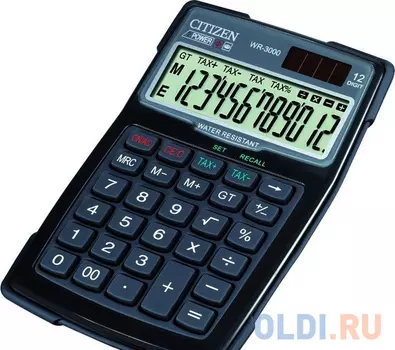 Калькулятор настольный 12 разр влагозащитный TAX GT, разм. 106х152х38 мм