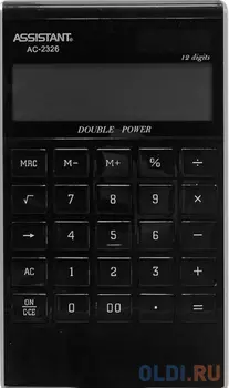 Калькулятор настольный Assistant AC-2326 12-разрядный черный