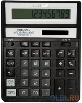 Калькулятор настольный Citizen SDC-888XBK 12-разрядный