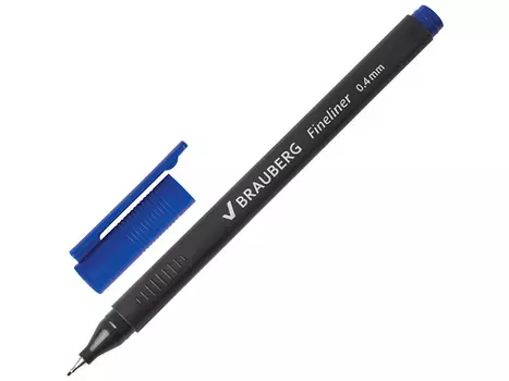 Капиллярная ручка BRAUBERG Carbon синий 0.4 мм