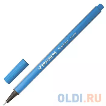 Капиллярная ручка капилярный BRAUBERG Aero голубой 0.4 мм