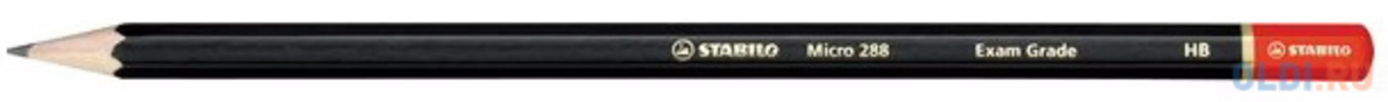 Карандаш ч/г, HB (ТМ), дерево, заточ., шестигранный, черный, без ластика, STABILO, MICRO 288 EXAM GRADE