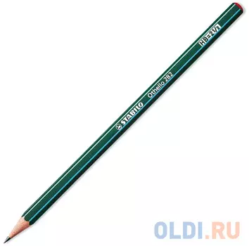 Карандаш ч/г, HB (ТМ), дерево, заточ., шестигранный, зеленый с зелеными полосками, без ластика, STABILO, OTHELLO