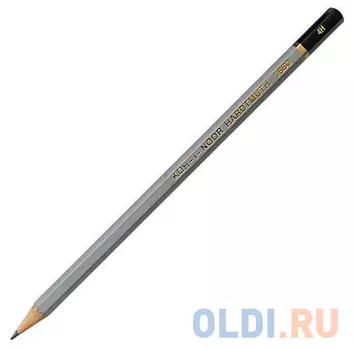 Карандаш чернографитный Koh-i-Noor Gold Star 1860/4H серый лакированный корпус 1860/4H