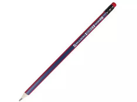 Карандаш графитовый BRAUBERG "Stripes" 190 мм