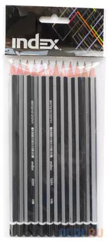 Карандаш графитовый Index I251 серебристый корпус