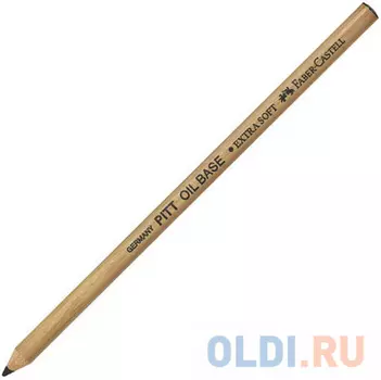 Карандаш масляный FABER-CASTELL "Pitt Oil Base", черный, очень мягкий, 112601