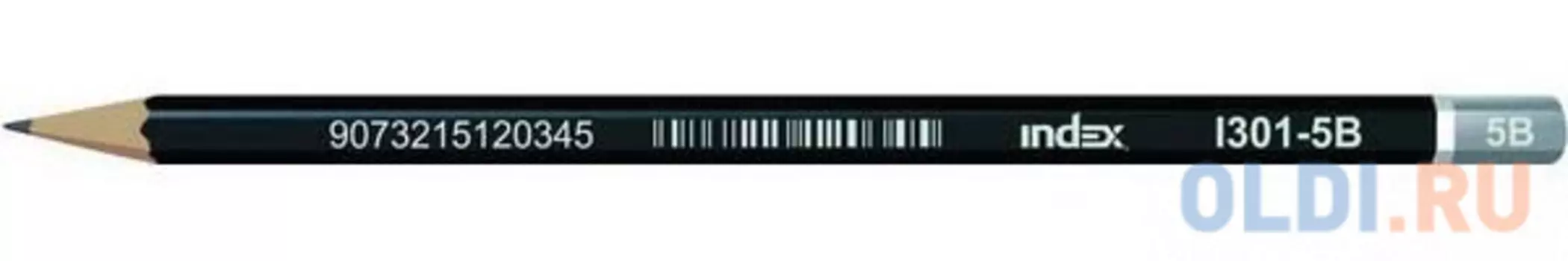 Карандаши чернографитные Index I301-5B черный корпус I301-5B