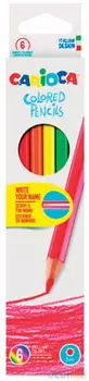 Карандаши цветные CARIOCA (Италия), 6 цветов, грифель 3 мм, шестигранные, заточенные, европодвес, 41256