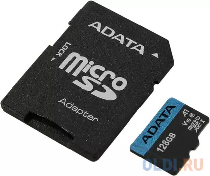 Карта памяти 128GB ADATA Premier A1 MicroSDHC UHS-I Class 10 85/25 MB/s с адаптером