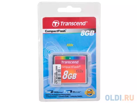 Карта памяти Compact Flash 8Gb Transcend 