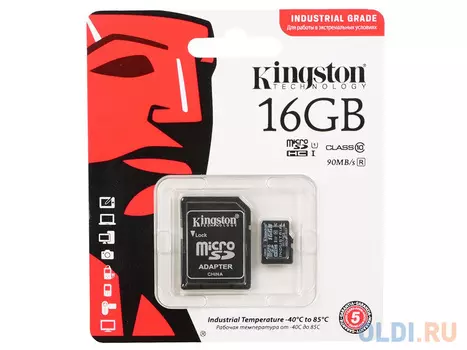 Карта памяти Micro SDHC 16GB Class 10 Kingston SDCIT/16GB + адаптер SD