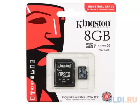 Карта памяти Micro SDHC 8GB Class 10 Kingston SDCIT/8GB + адаптер SD
