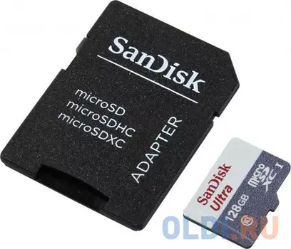 Карта памяти Micro SDXC 128Gb Class 10 Sandisk SDSQUNS-128G-GN6TA + адаптер SD
