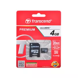 Карта памяти MicroSDHC 4GB Transcend Class10 (TS4GUSDHC10)