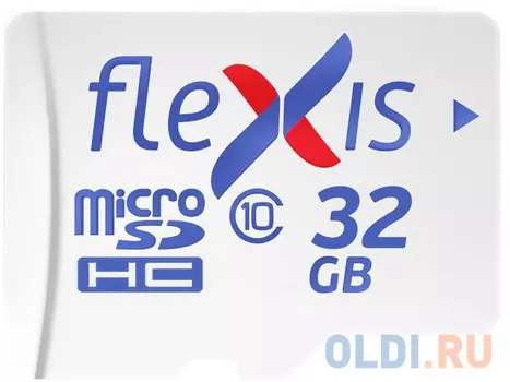 Карта памяти microSDHC Flexis, 32 Гб, UHS-I Class 10 U1, без адаптера